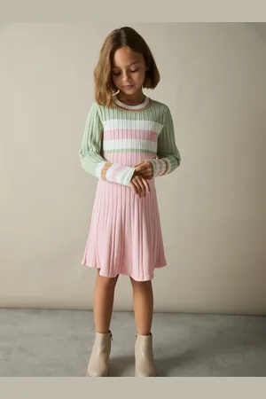 Reiss Polly Skater Dress Rib Knit, Size: 89Y