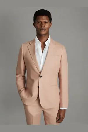 Reiss Single-breasted Linen Suit Blazer Slim Fit, 44