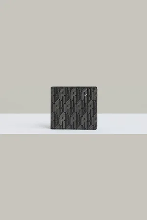 Reiss Coated Canvas Monogram Wallet