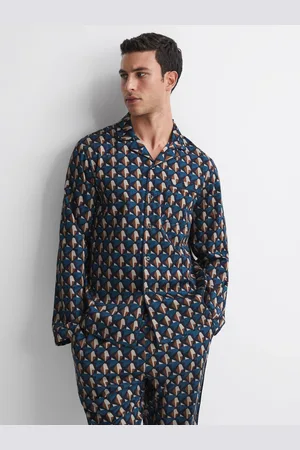Reiss Cotton Printed Cuban Collar Pyjama Top, XS