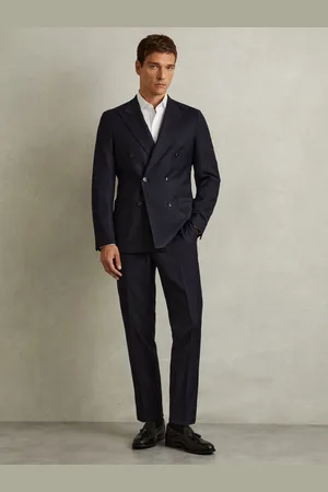 Reiss Combo Double Breasted Suit Jacket in Wool-blend, 42R
