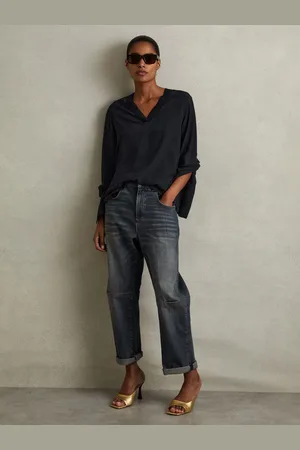 Reiss Relaxed High-low V-neck Top, 4