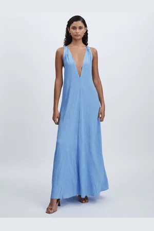 Significant Other Crinkle-satin Deep-v Maxi Dress, 12