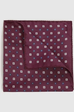Reiss Cassiano Silk Paisley Print Pocket Square