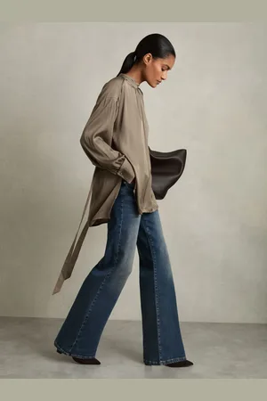 Reiss Woven High-neck Belted Blouse, 4