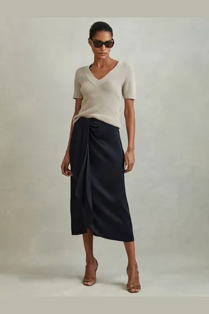 Reiss High Rise Wrap Midi Skirt, 4