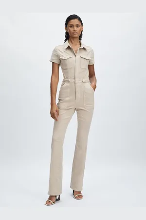 GOOD AMERICAN Fit For Success Boot Jumpsuit Plain, Size: S