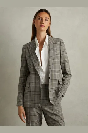 Reiss Checked Slim Fit Suit Blazer, 4