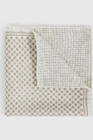 Reiss Silk Medallion-print Pocket Square