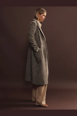 Reiss Kai Coat Houndstooth Check, Brown Size: 4
