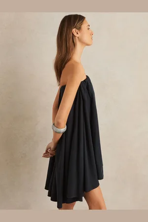 Reiss Tencel Strapless Dip-hem Mini Dress, 4