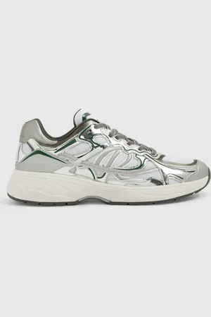 Reiss Volt Trainers Colourblock, Silver & green Size: E41