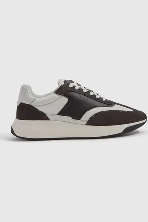 Reiss Leather Suede Running Trainers, 7