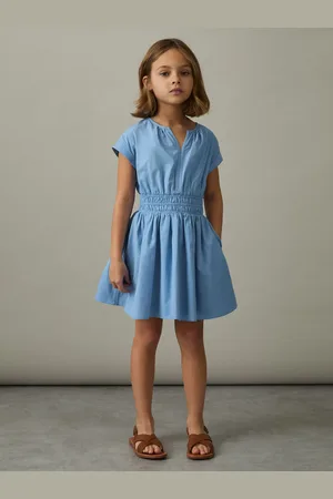 Reiss 4-9 yrs Cotton Cap-sleeve Ruched Dress, 45Y