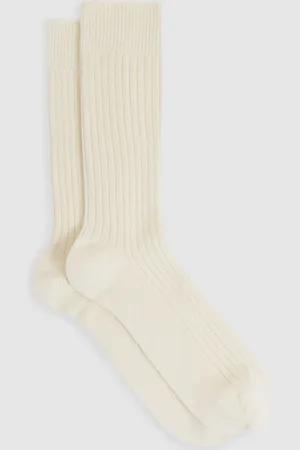 Reiss Ribbed Socks With Wool And Cashmere, M & L