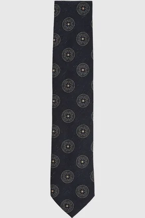 Reiss Silk Blend Tie With Medallion Pattern