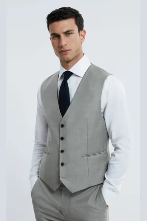 ATELIER Wool Cashmere Single Breasted Slim Fit Waistcoat, 36
