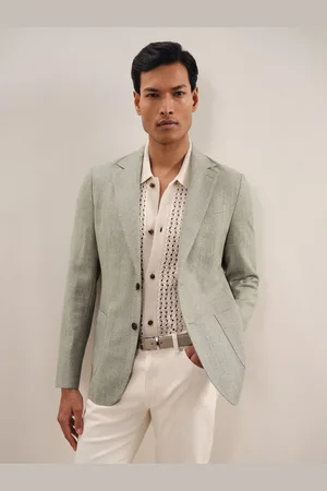 Reiss Slim-fit Single-breasted Wool-blend Textured Blazer, 40