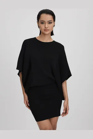Reiss Knitted Cape Sleeve Mini Dress, XS