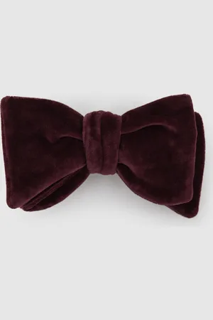 Reiss Hike Bordeaux Velvet Bow Tie, One Size