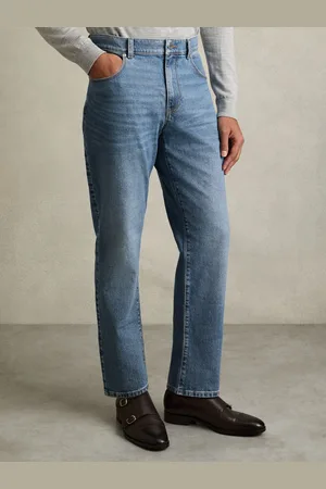 Reiss Bishopsgate Mid Wash Straight-leg Jeans, 30