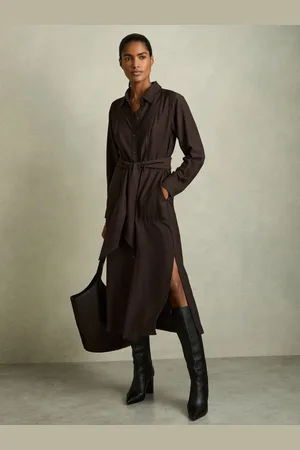 Reiss Long-sleeve Belted Midi Dress, 4