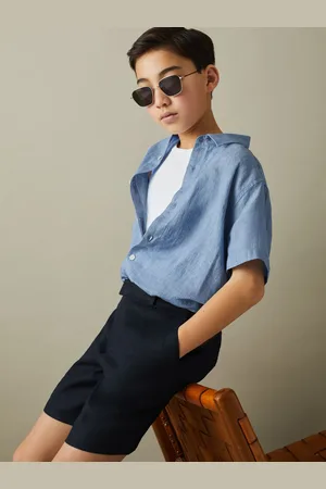 Reiss Holiday Shirt Linen Marl Texture, Size: 3