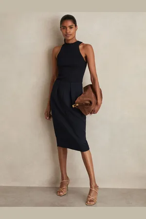 Reiss Petite Tailored Midi Suit Skirt, 4