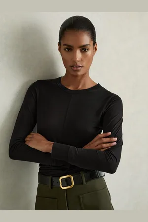 Reiss Ruched Side Crew-neck Top, XS