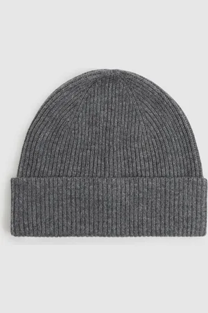 Reiss Merino Wool Ribbed Beanie Hat