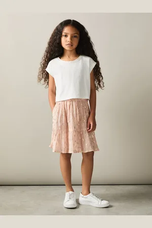 Reiss Ellen Skirt Metallic Print, Size: Q04