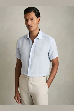 Reiss Linen Short-sleeve Shirt, XS
