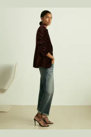 Reiss Yasmin Blazer Cotton Plain, Size: 6