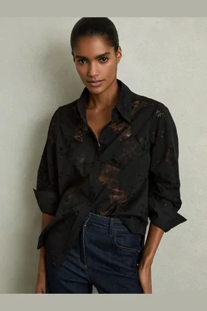 Reiss Lace-front Shirt With Cotton, 4