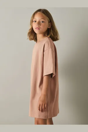 Reiss Camryn Mink 9-13 yrs Cotton-jersey Logo-embroidered T-shirt Dress, 12-13Yrs
