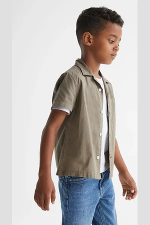 Reiss Arnold Sage Senior Cotton Short Sleeve Cuban Collar Shirt, 9