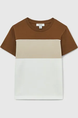 Reiss 13-14 yrs Cotton Colour-block Piped T-shirt