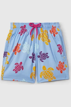 Vilebrequin Tropical Print Swim Shorts, Blue & purple, 12-13yrs