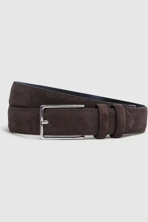 Reiss Dante Suede Belt - Leather Plain, Size: 28