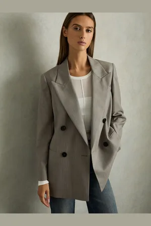 Reiss Wool Oversized Double-breasted Blazer, 16