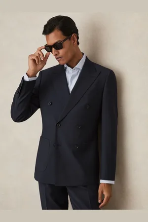 Reiss Dream Slim-fit Double-breasted Wool-blend Suit Blazer, 36R