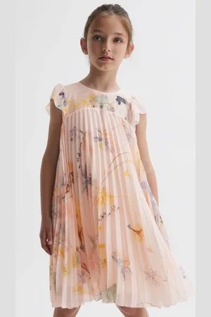 Reiss Sade Cap Sleeve Dress Floral Print, Size: 7-8Yrs