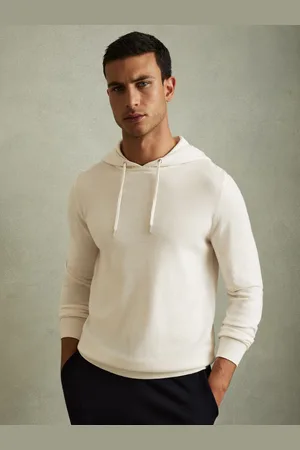 Reiss Holland Snow Merino Wool Drawstring Hoodie, L