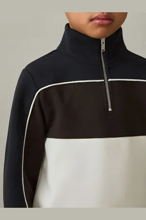 Reiss 9-13 yrs Colour-block Half-zip Sweatshirt, 9-13Yrs