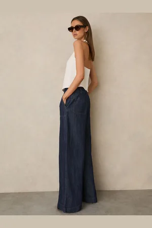 Reiss Petite Linen-cotton Wide-leg Trousers, 4