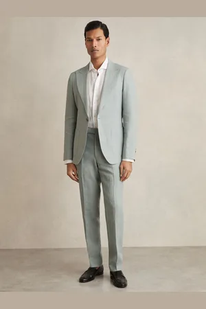 Reiss Linen Slim-fit Suit Trousers, 28