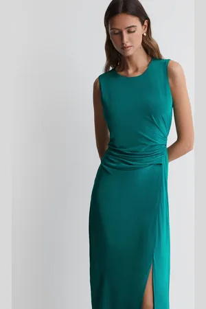 Reiss Petite Bodycon Ruched Midi Dress, 14