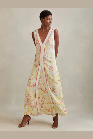 Reiss Pink & yellow Floral Print Maxi Dress, 4