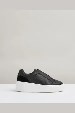 Reiss Leather Slip-on Trainers, 4