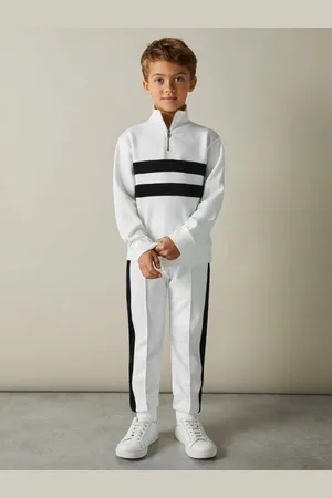 Reiss Montane Sweatshirt Striped, White & emerald Green Size: 45Y